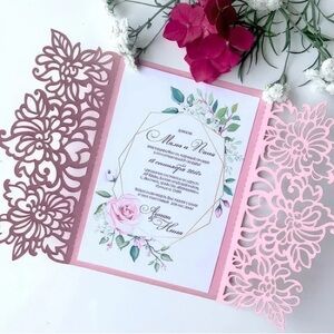 Elegant Laser-Cut Invitation Card